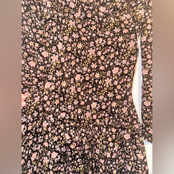 Mini ruched floral dress with drop waist and ruched chest SIZE S - Picture 2 of 5